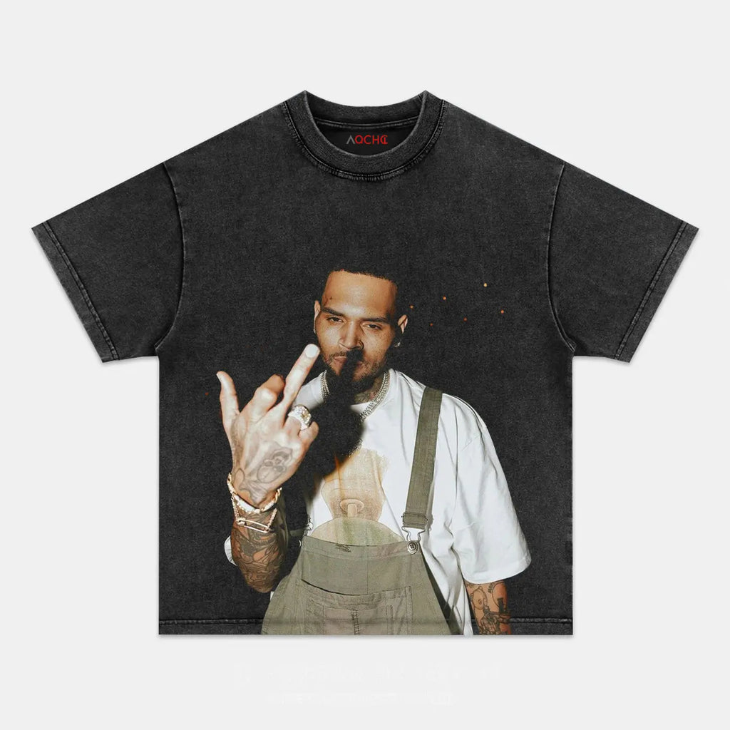AQCHIC Chris Brown V6 Unisex Graphic Heavyweight Cotton Shirt