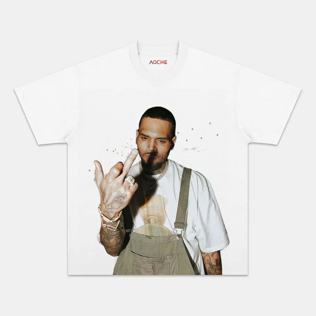 AQCHIC Chris Brown V6 Unisex Graphic Heavyweight Cotton Shirt