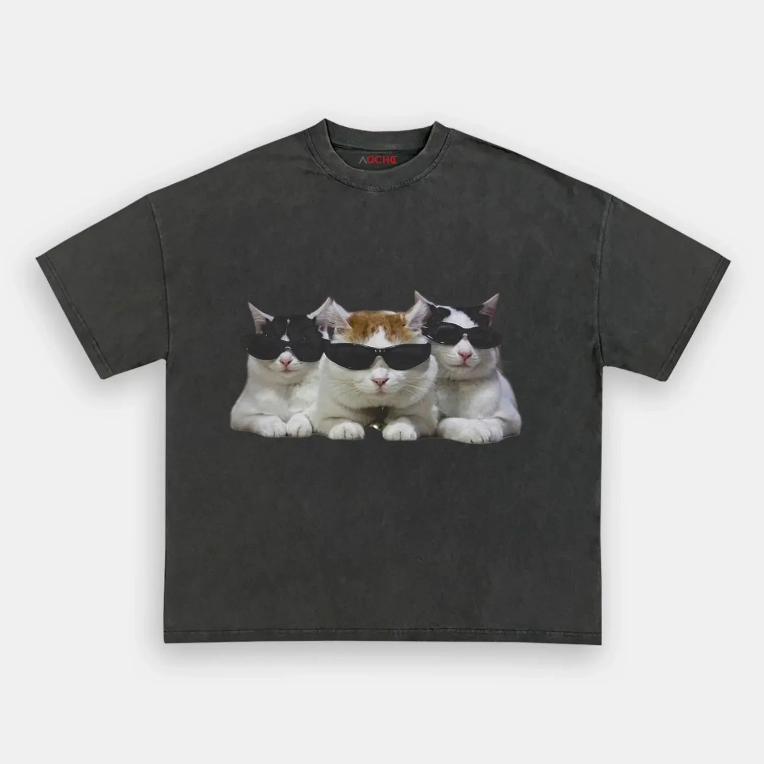 AQCHIC Cool Cats Unisex Graphic Heavyweight Cotton Shirt