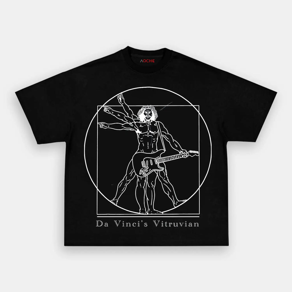 AQCHIC Da Vincis Vitruvian Unisex Graphic Heavyweight Cotton Shirt