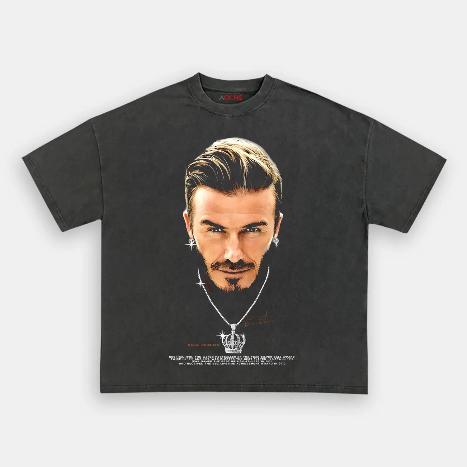 AQCHIC David Beckham Big Faces Unisex Graphic Heavyweight Cotton Shirt