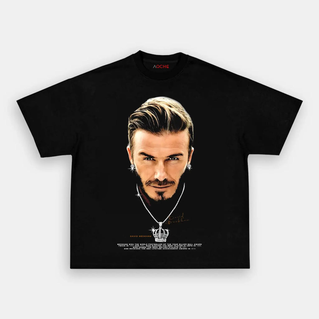 AQCHIC David Beckham Big Faces Unisex Graphic Heavyweight Cotton Shirt