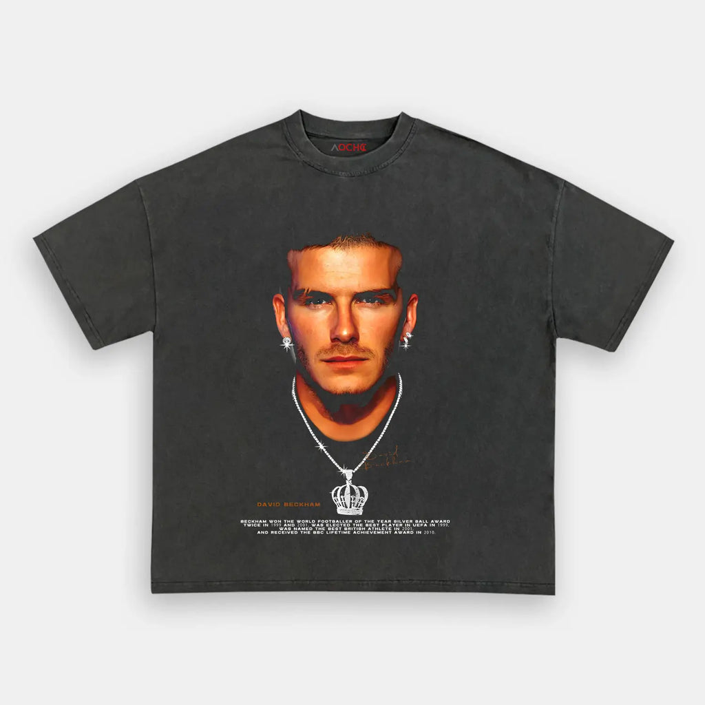 AQCHIC David Beckham Big Faces V2 Unisex Graphic Heavyweight Cotton Shirt