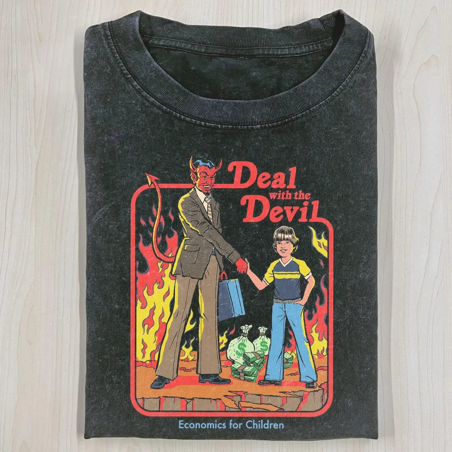 AQCHIC Deal With the Devil Unisex Graphic Heavyweight Cotton Shirt
