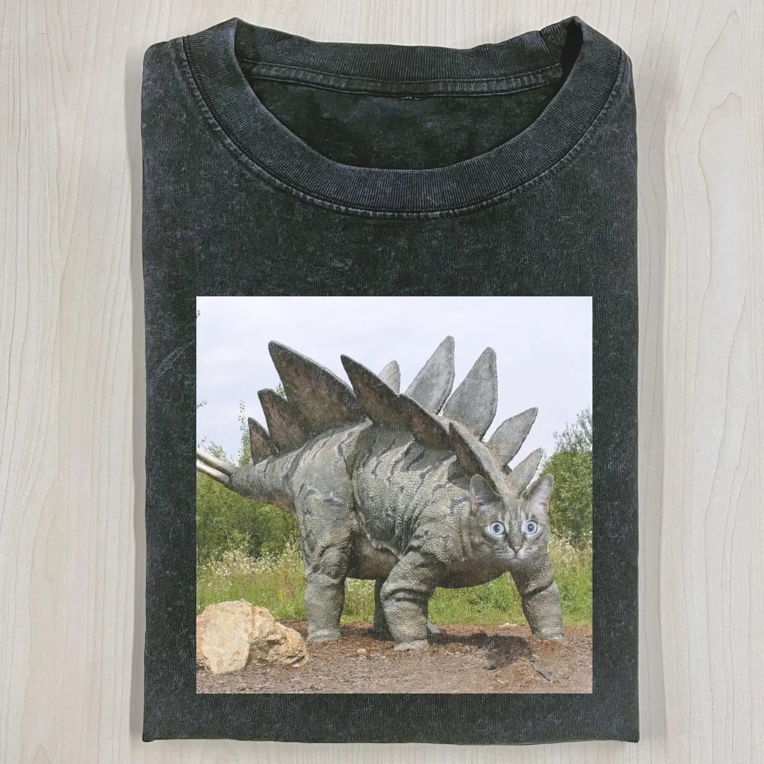 AQCHIC DINOCAT 3.24 2.0 Unisex Graphic Heavyweight Cotton Shirt