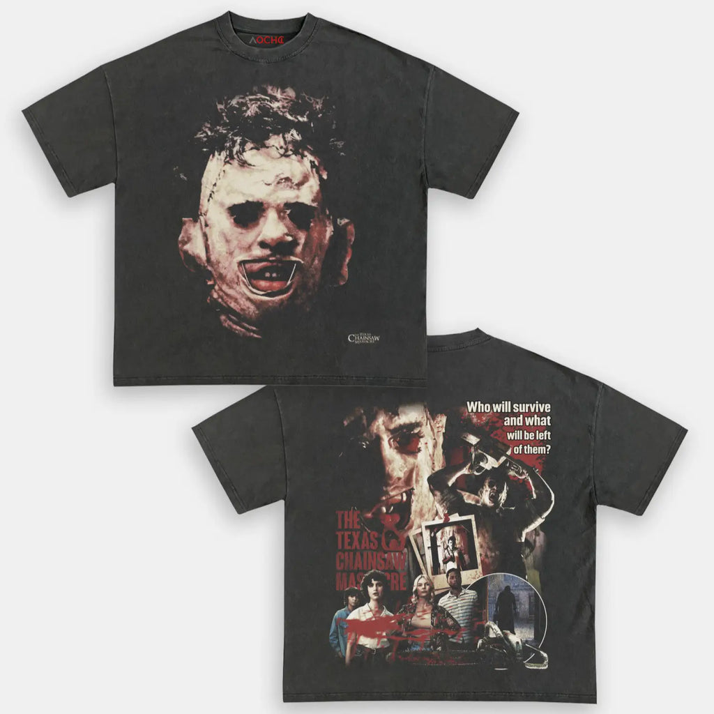 AQCHIC Texas Chainsaw Massacre Unisex Graphic Heavyweight Cotton Shirt