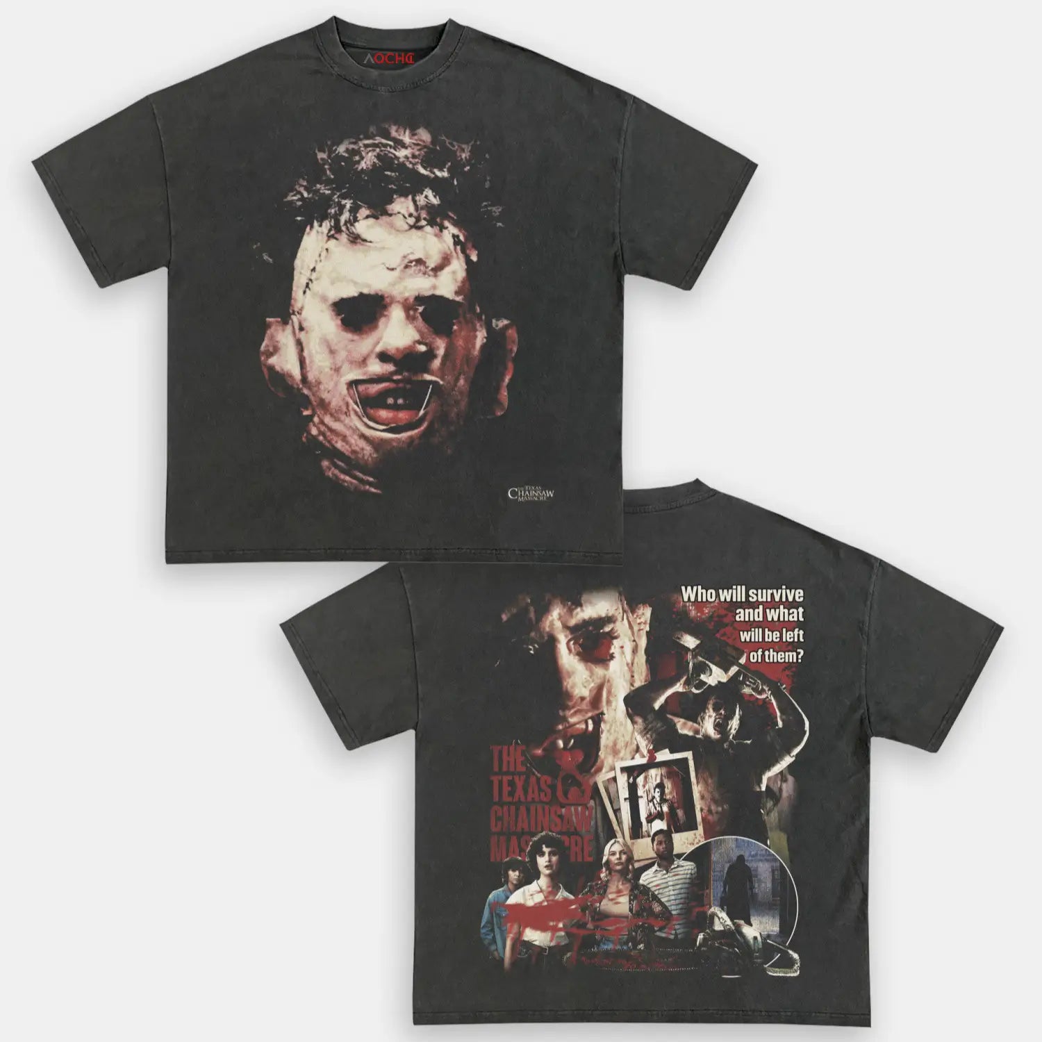 AQCHIC Texas Chainsaw Massacre Unisex Graphic Heavyweight Cotton Shirt
