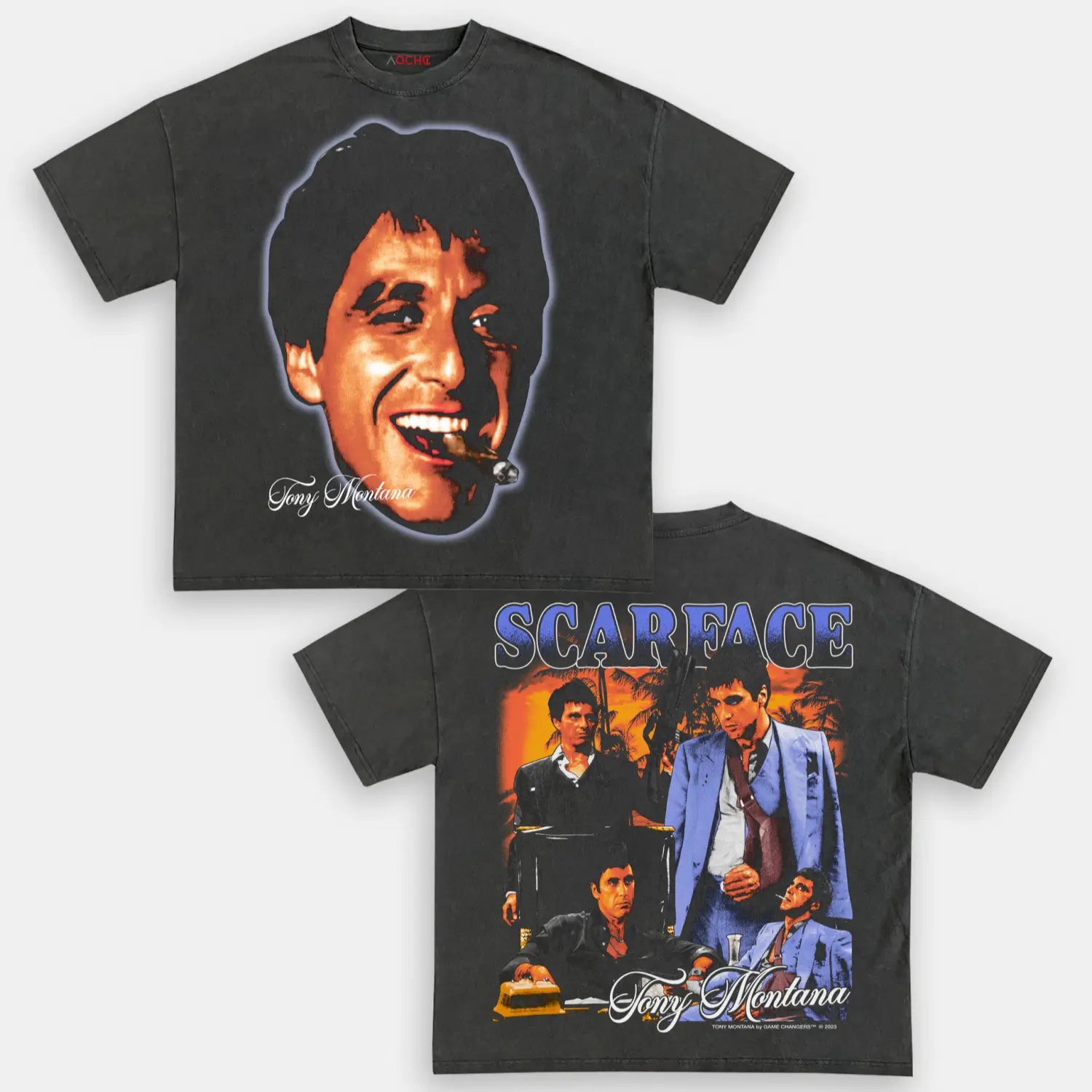 AQCHIC Scarface 2 Unisex Graphic Heavyweight Cotton Shirt