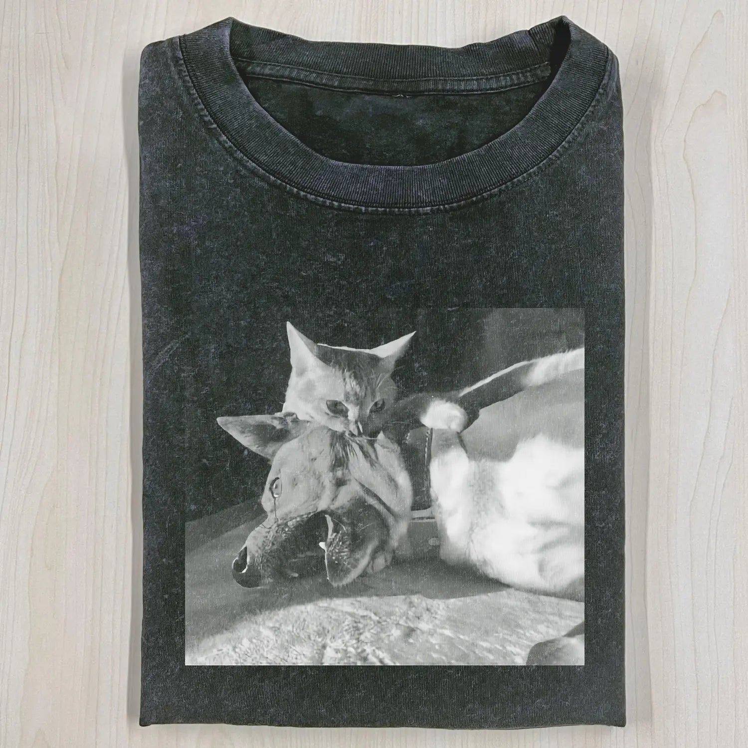 AQCHIC DRACULA Cat Unisex Graphic Heavyweight Cotton Shirt