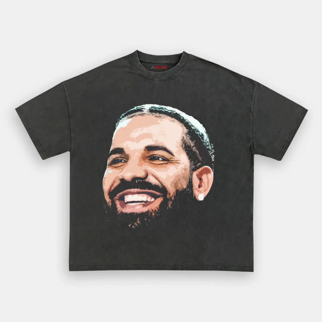 AQCHIC DRAKE BIG FACE V2 Unisex Graphic Heavyweight Cotton Shirt