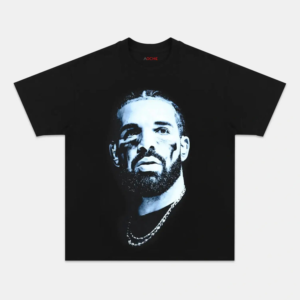 AQCHIC DRAKE BIG FACE Unisex Graphic Heavyweight Cotton Shirt