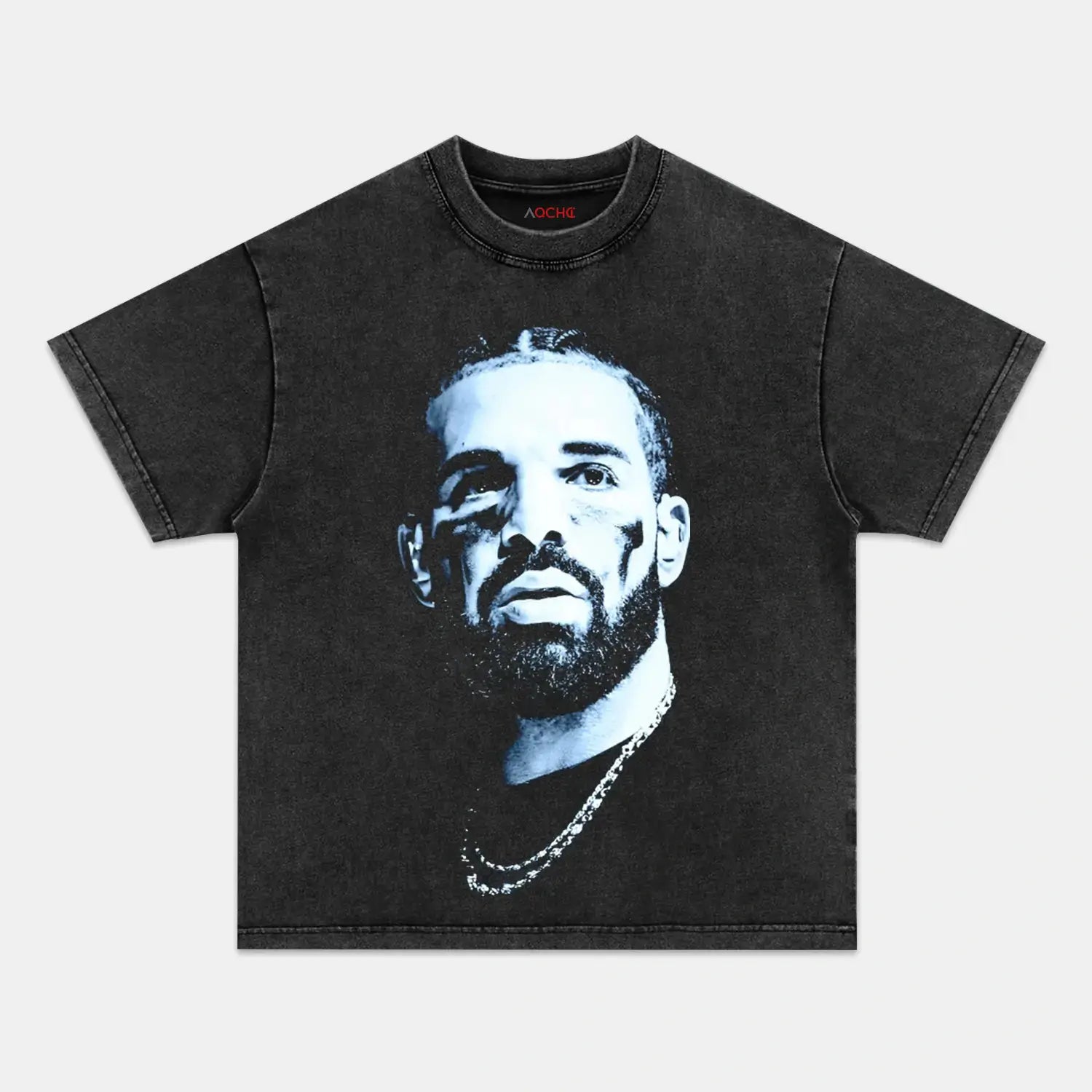 AQCHIC DRAKE BIG FACE Unisex Graphic Heavyweight Cotton Shirt