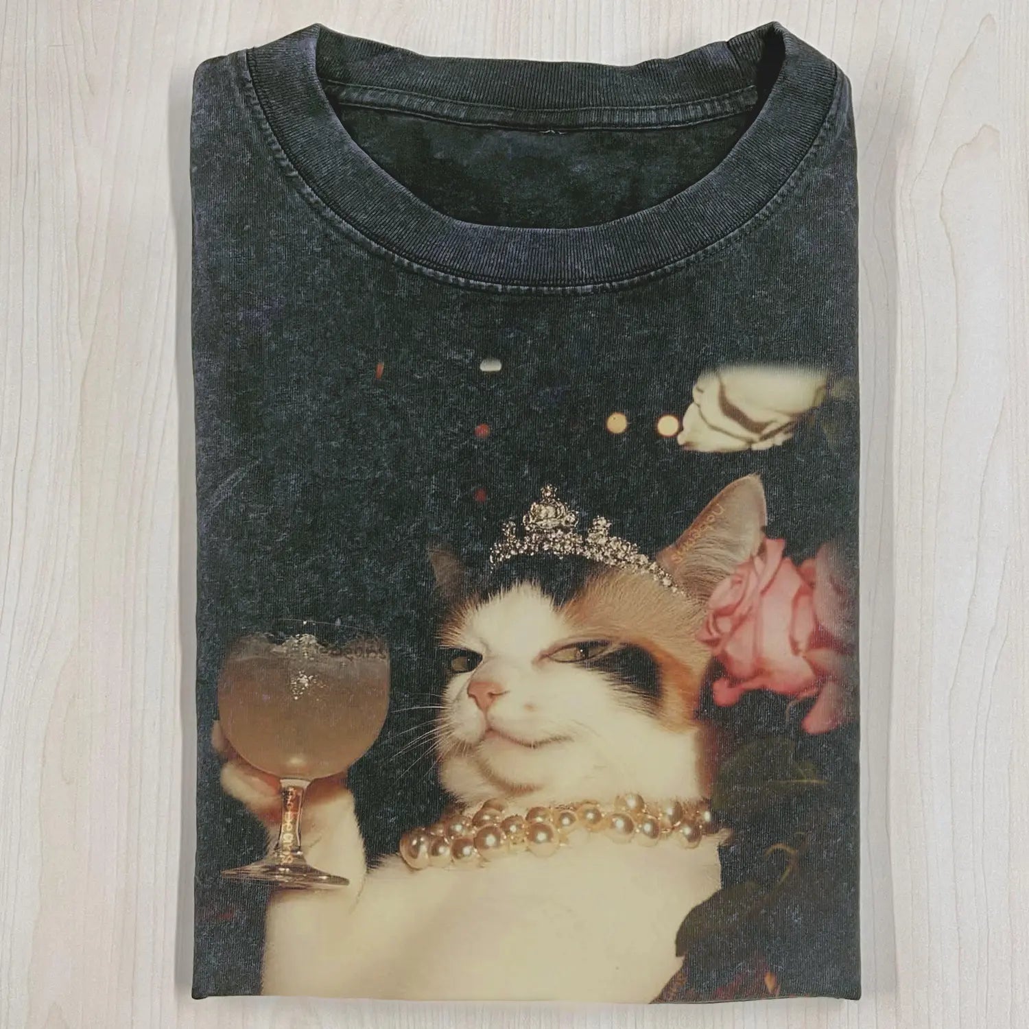 AQCHIC Elegant Cat 3.24 5.0 Unisex Graphic Heavyweight Cotton Shirt