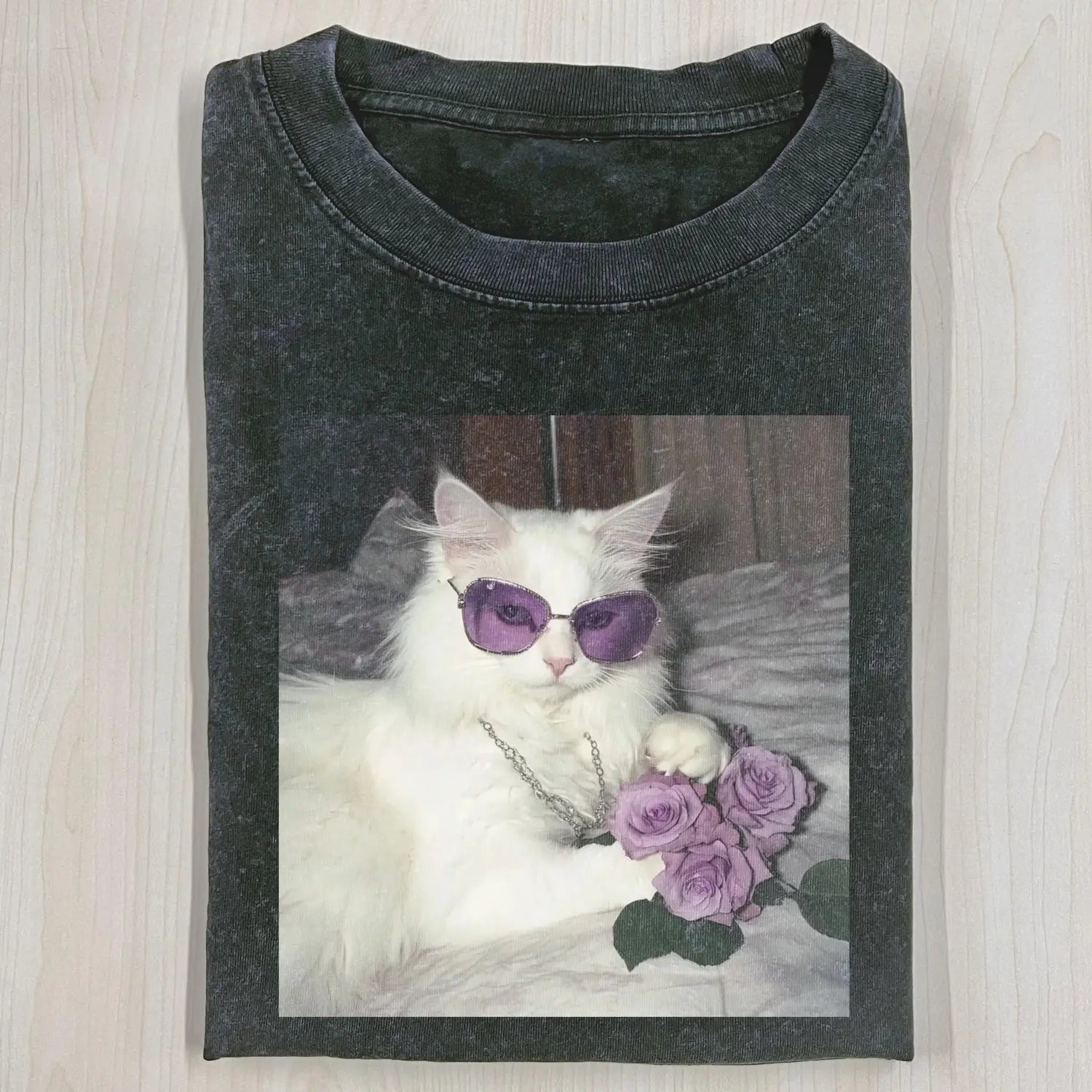 AQCHIC Elegant Cat 3.24 Unisex Graphic Top Heavyweight Cotton