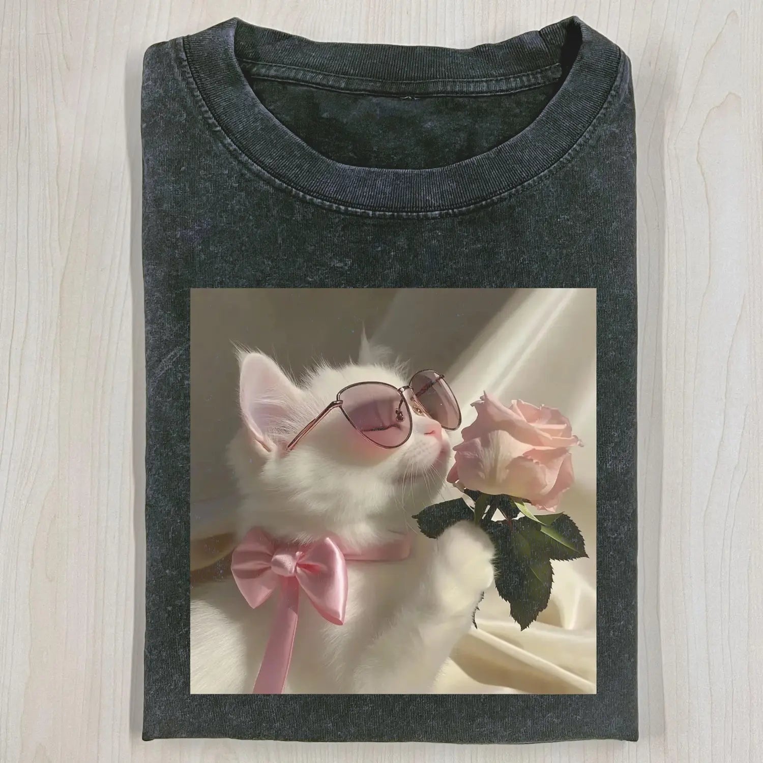 AQCHIC ELEGANT CAT 3.24 2.0 Unisex Graphic Heavyweight Cotton Shirt