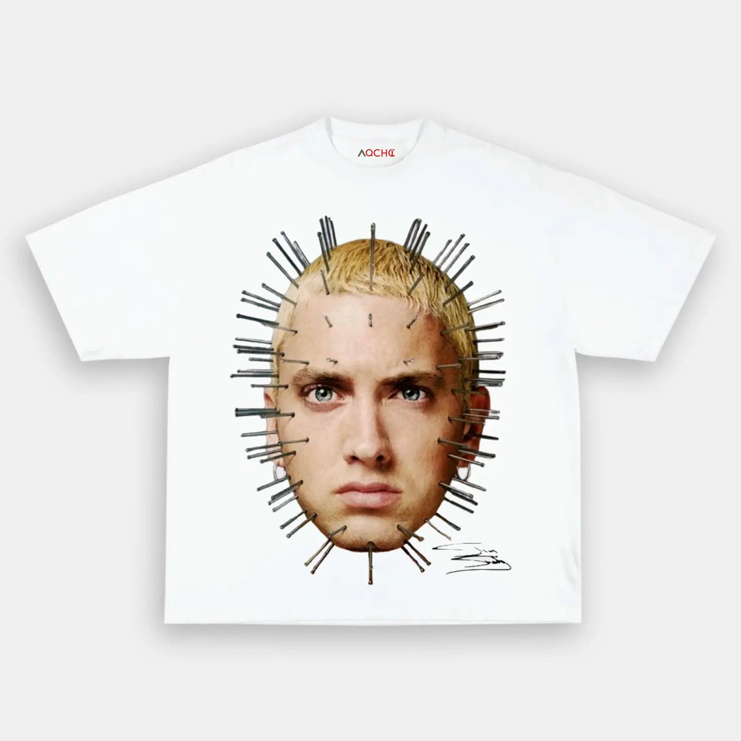 AQCHIC EMINEM BIG FACE V4 Unisex Graphic Heavyweight Cotton Shirt