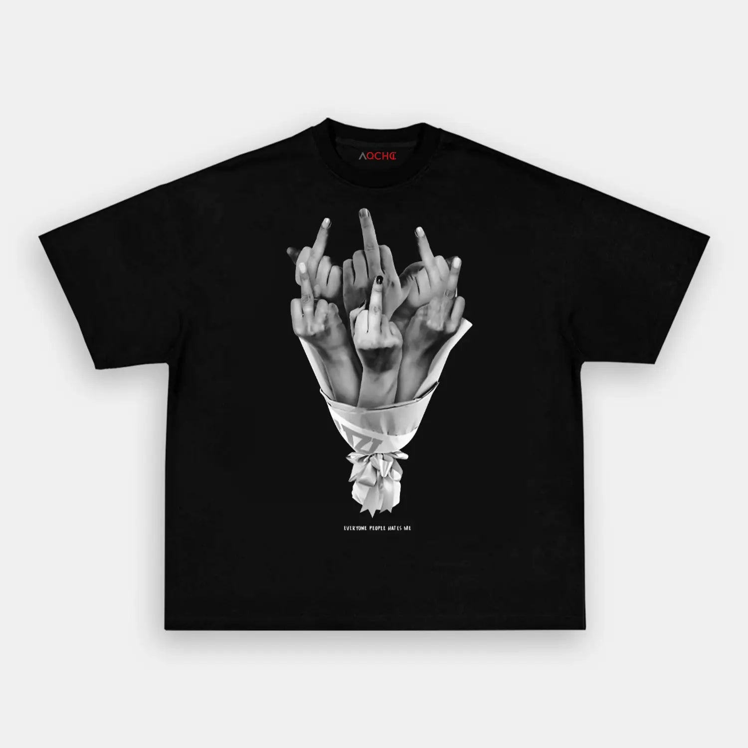 AQCHIC FINGER FLOWER Unisex Graphic Heavyweight Cotton Shirt
