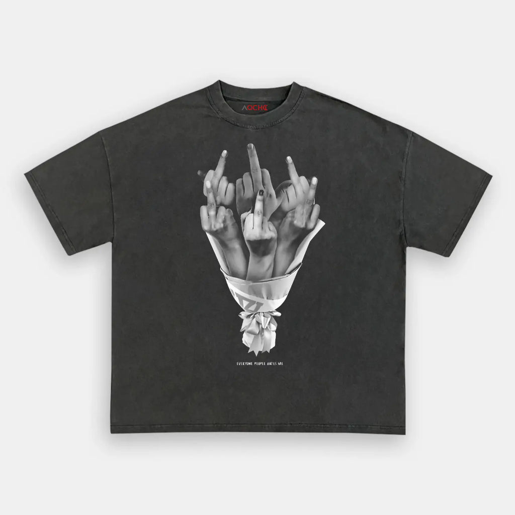 AQCHIC FINGER FLOWER Unisex Graphic Heavyweight Cotton Shirt