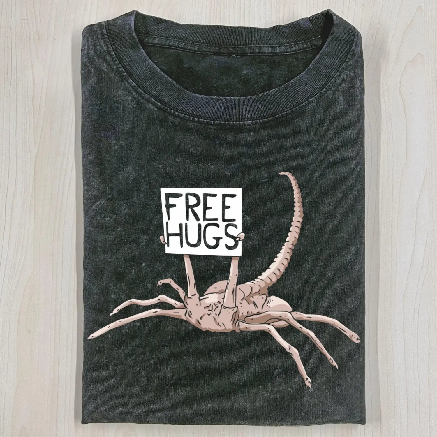 AQCHIC FREE HUGS Unisex Graphic Heavyweight Cotton Shirt