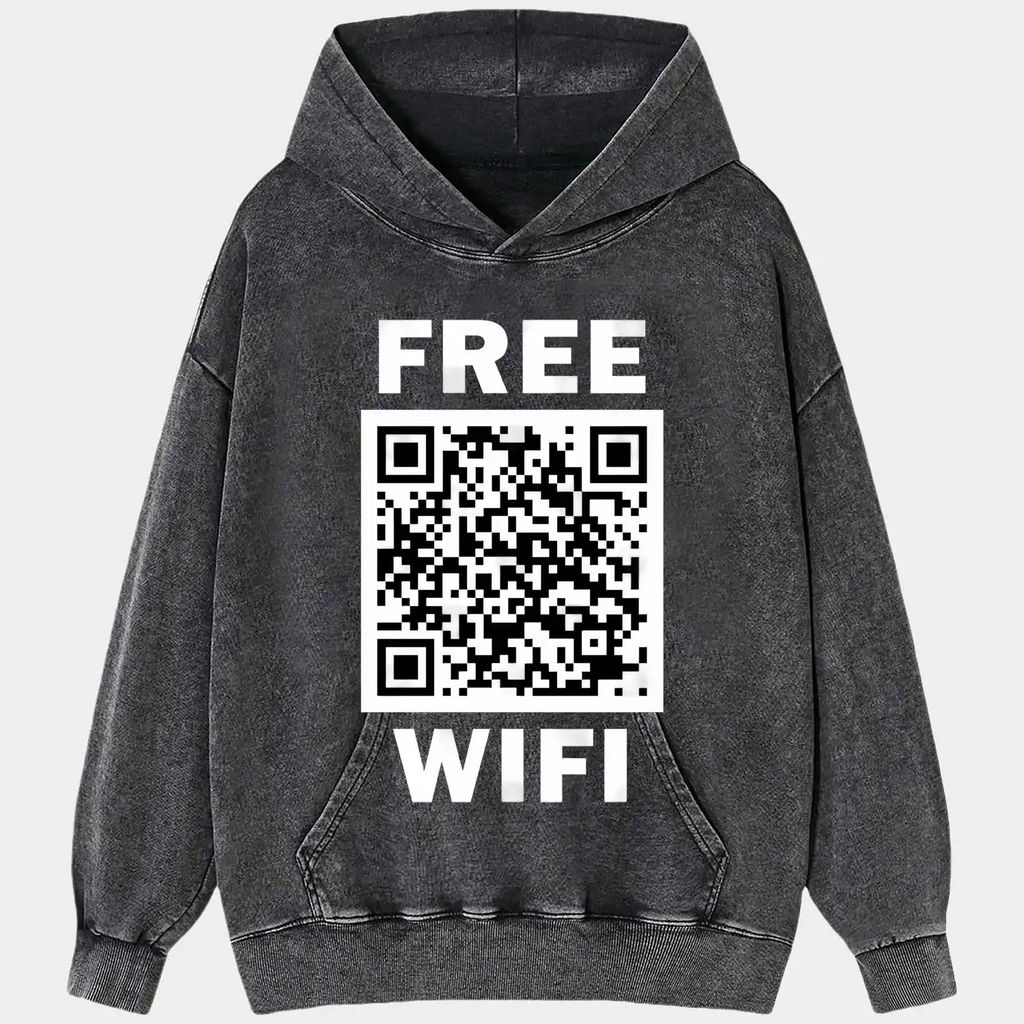 AQCHIC FREE WIFI WEAR Unisex Graphic Heavyweight Cotton Shirt
