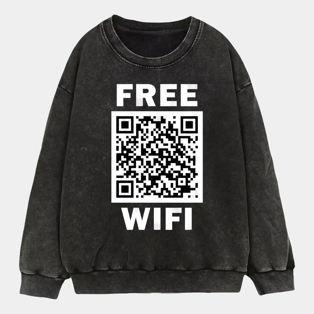 AQCHIC FREE WIFI WEAR Unisex Graphic Heavyweight Cotton Shirt
