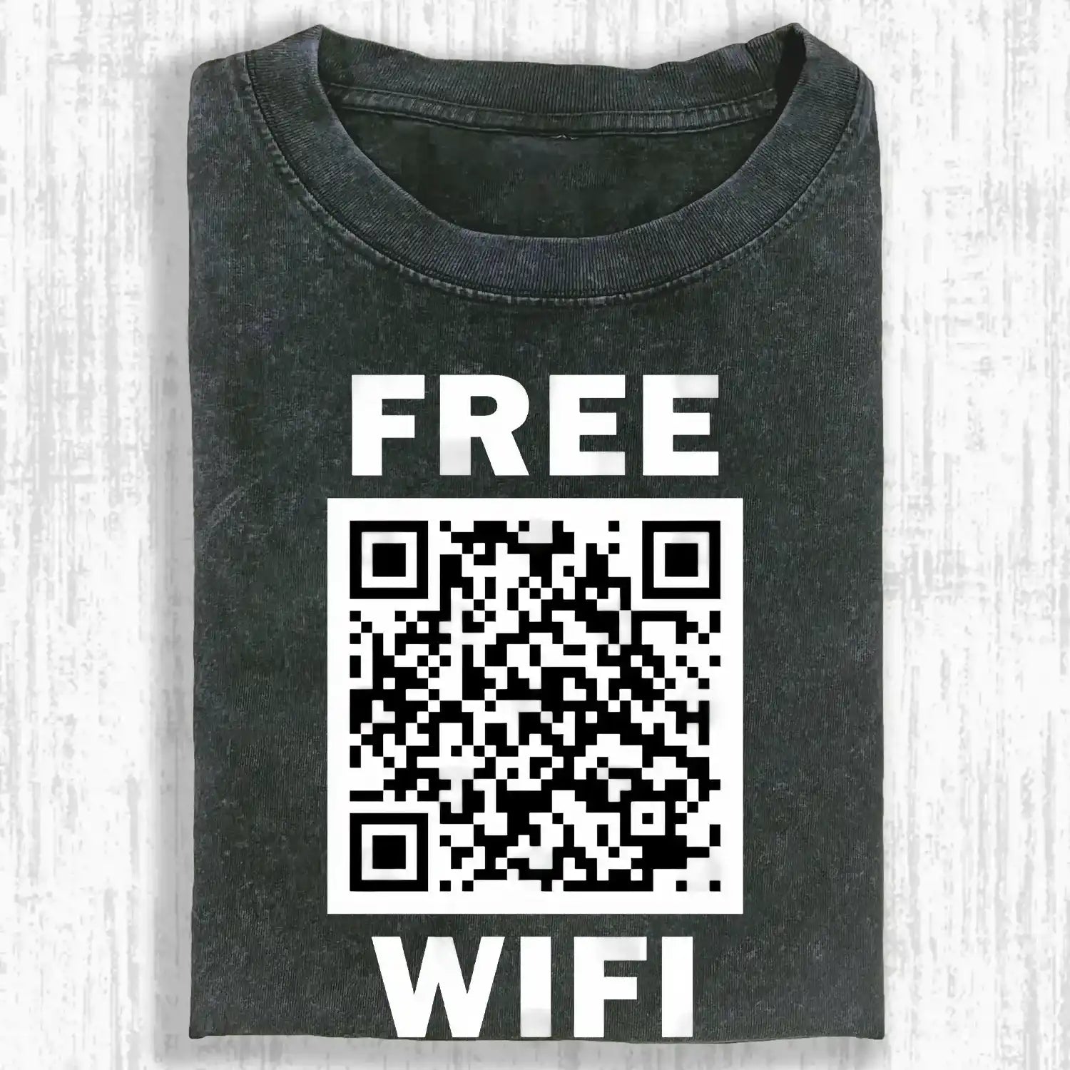 AQCHIC FREE WIFI WEAR Unisex Graphic Heavyweight Cotton Shirt