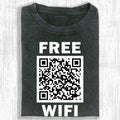 AQCHIC FREE WIFI WEAR Unisex Graphic Heavyweight Cotton Shirt