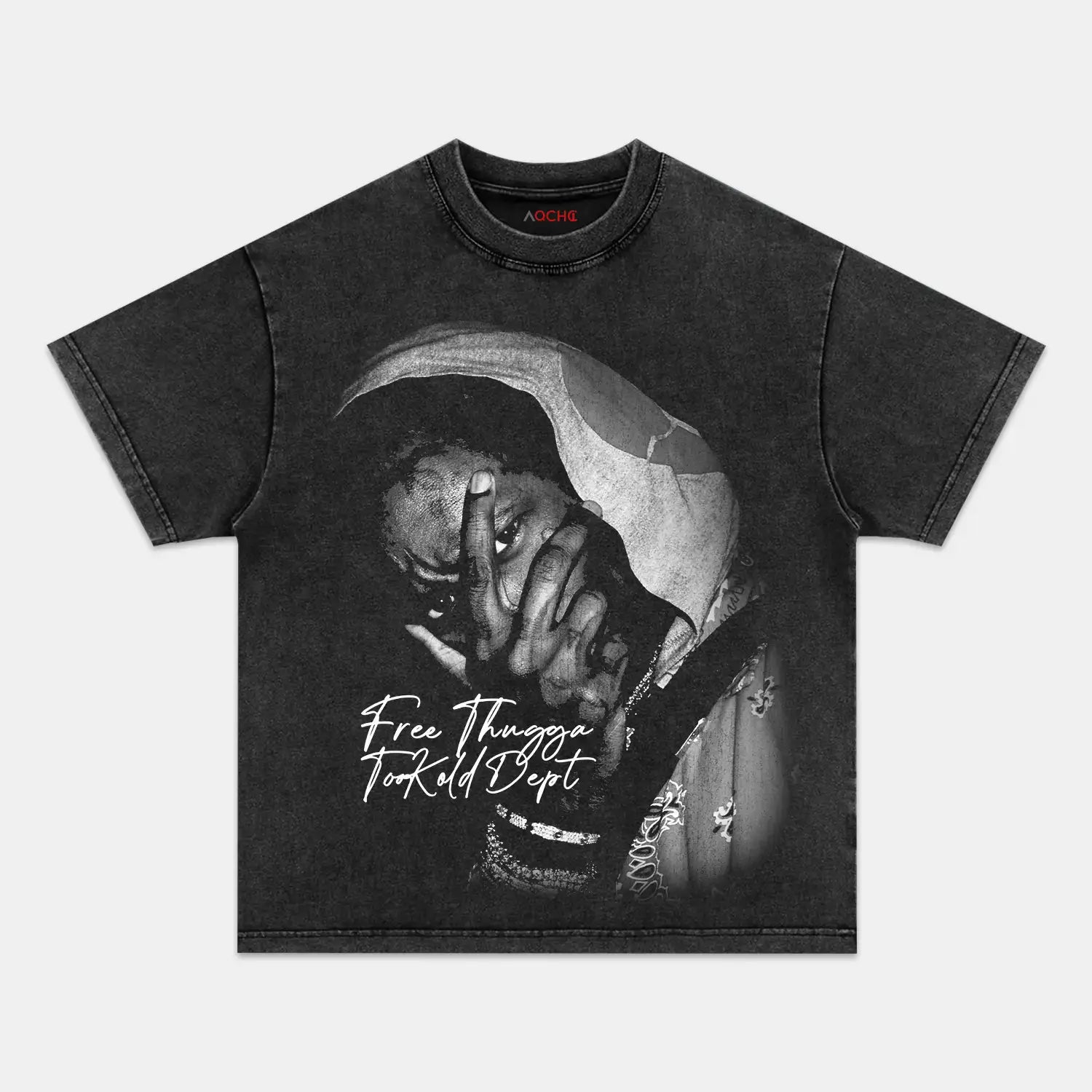 AQCHIC Free Thugga Unisex Graphic Heavyweight Cotton Shirt