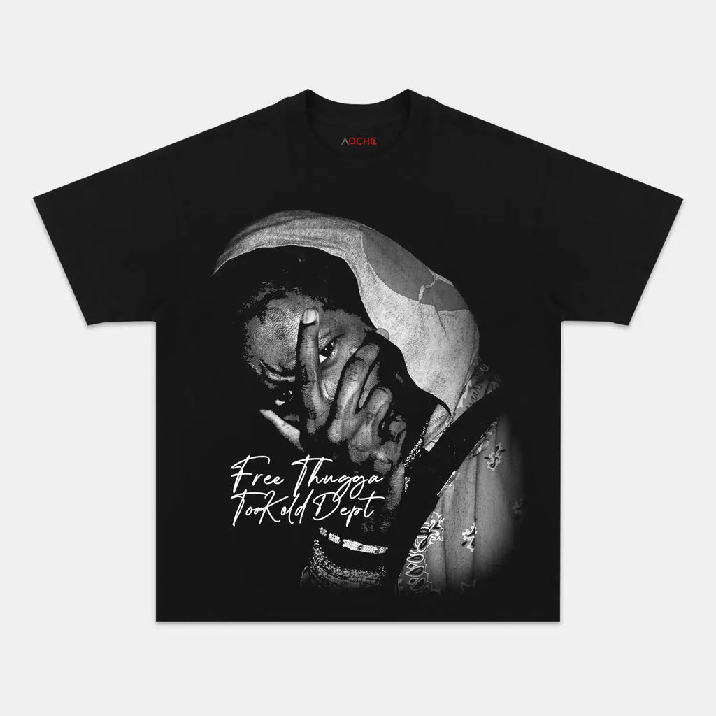 AQCHIC Free Thugga Unisex Graphic Heavyweight Cotton Shirt
