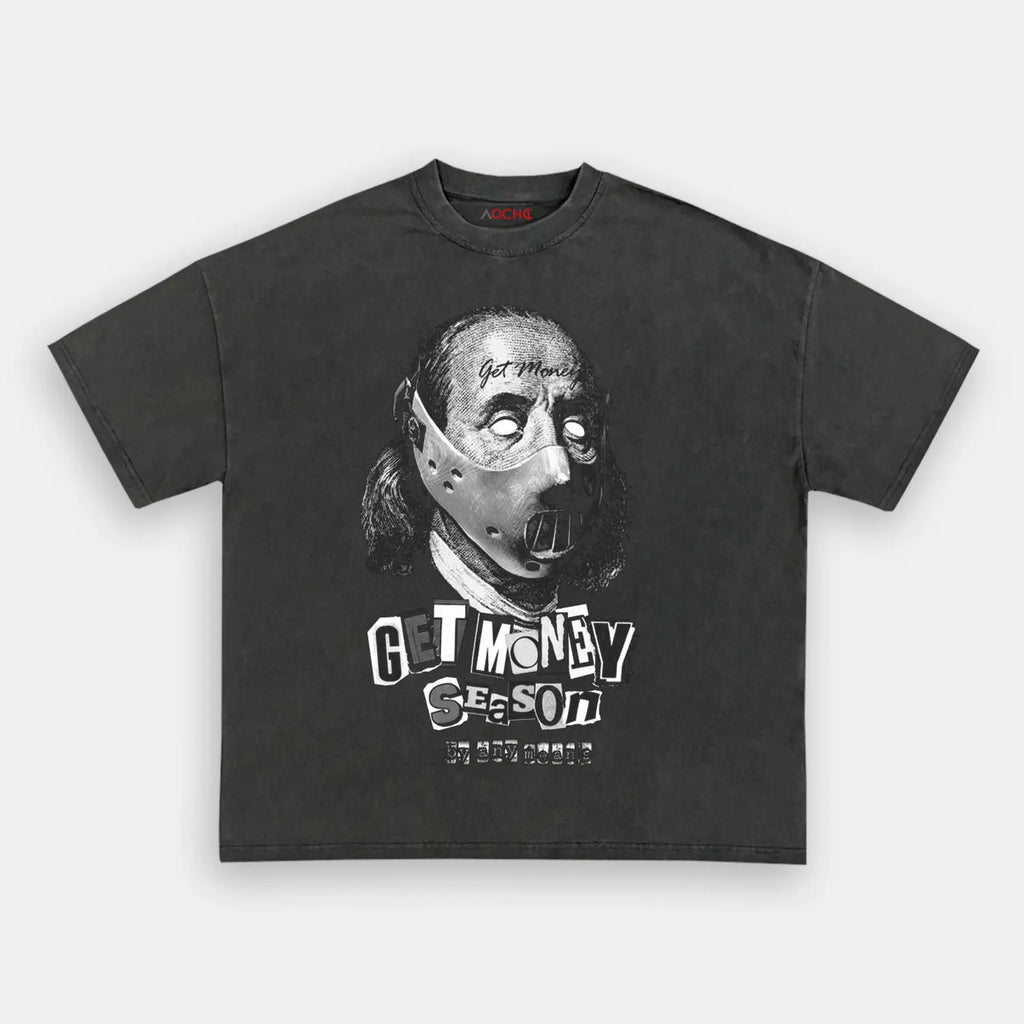 AQCHIC GET MONEY SEASON TEE Unisex Graphic Heavyweight Cotton Shirt