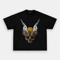 AQCHIC Gold Skeleton Brain Unisex Graphic Heavyweight Cotton Shirt