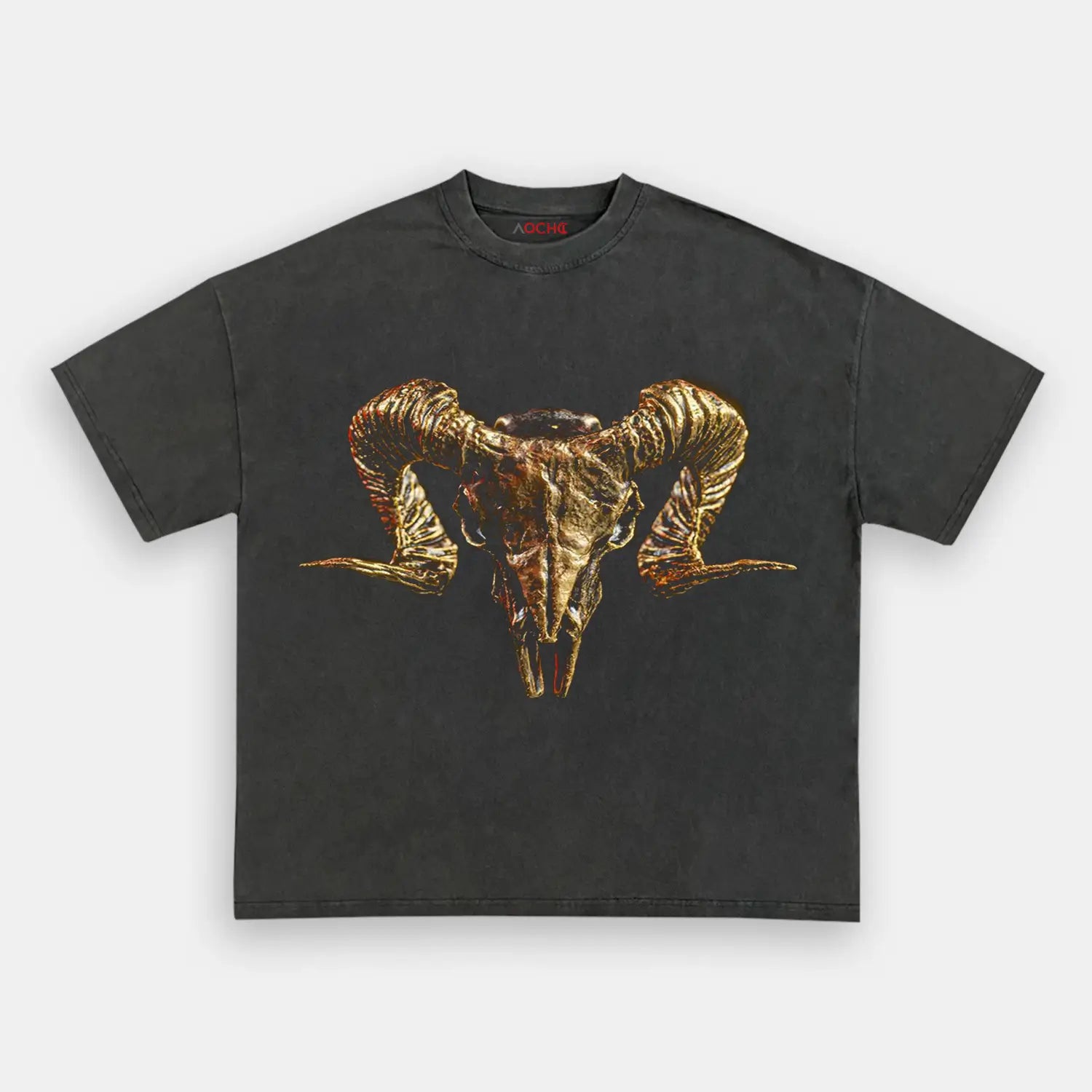AQCHIC GOLD SKELETON TEE3 Unisex Graphic Heavyweight Cotton Shirt