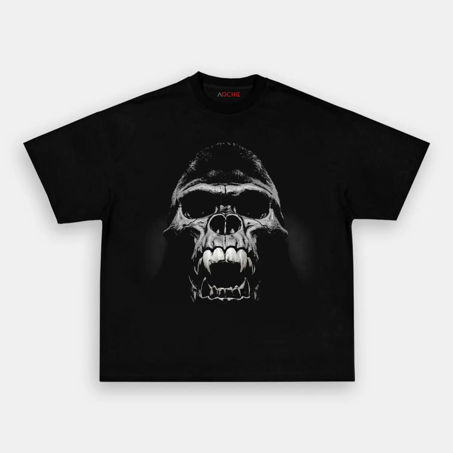 AQCHIC GORILLA SKULL Unisex Graphic Heavyweight Cotton Shirt
