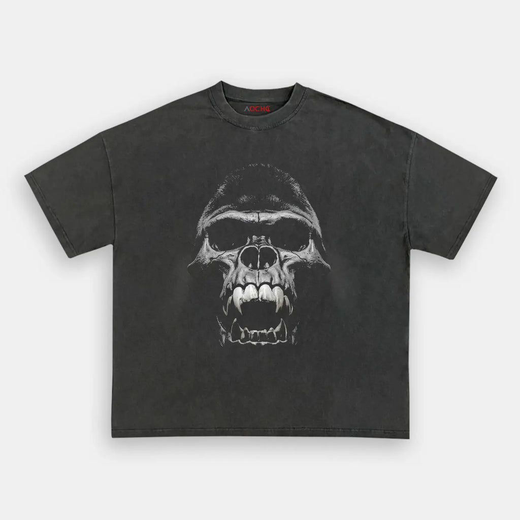 AQCHIC GORILLA SKULL Unisex Graphic Heavyweight Cotton Shirt