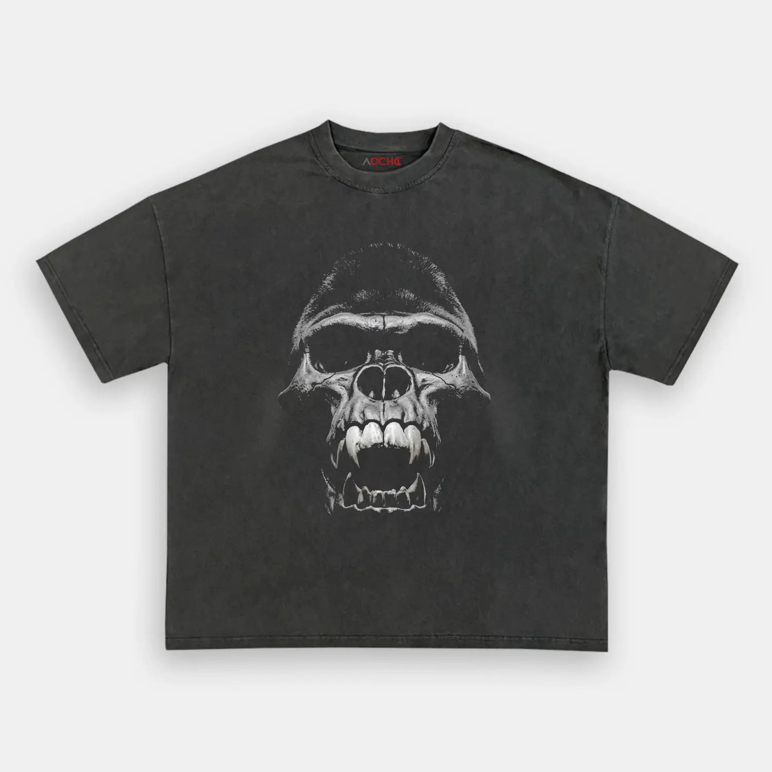 AQCHIC GORILLA SKULL Unisex Graphic Heavyweight Cotton Shirt