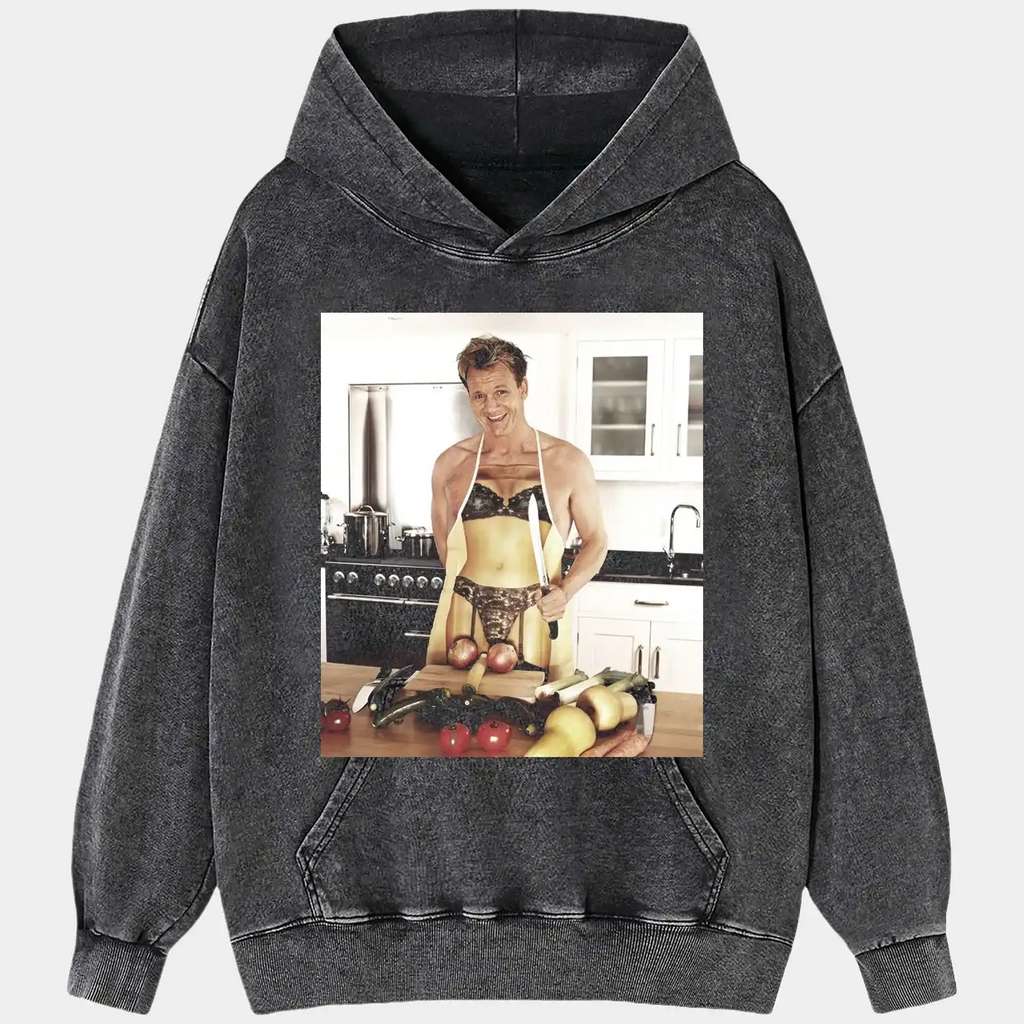AQCHIC GORDON RAMSAY Unisex Graphic Heavyweight Cotton Shirt