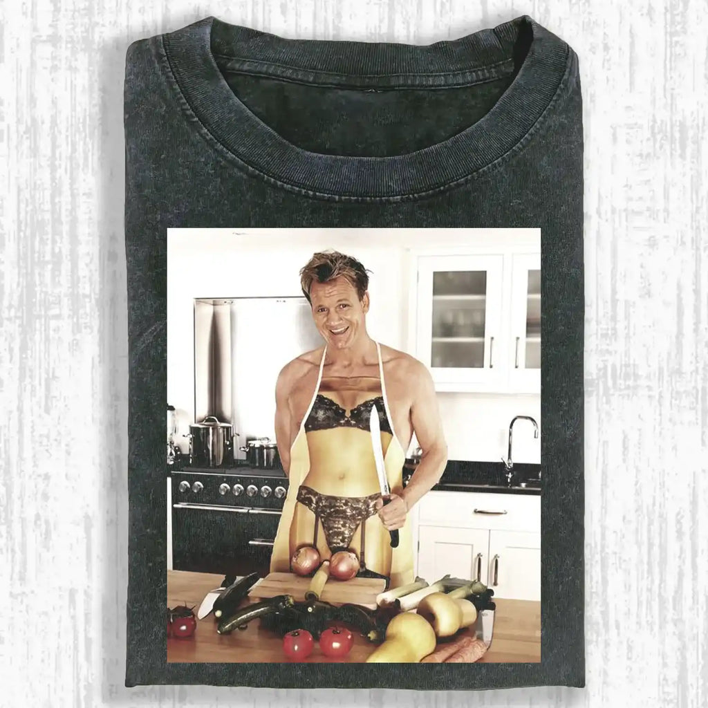 AQCHIC GORDON RAMSAY Unisex Graphic Heavyweight Cotton Shirt