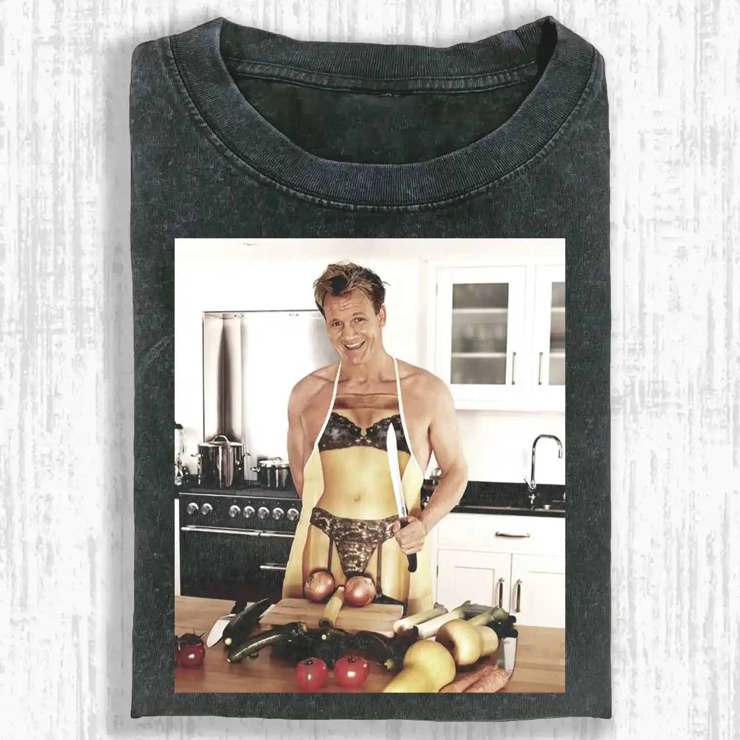 AQCHIC GORDON RAMSAY Unisex Graphic Heavyweight Cotton Shirt