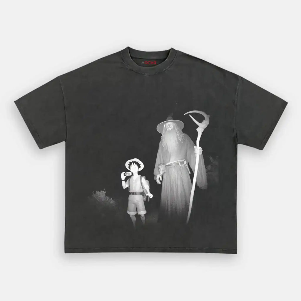 AQCHIC Gando And Luffy Unisex Graphic Heavyweight Cotton Shirt
