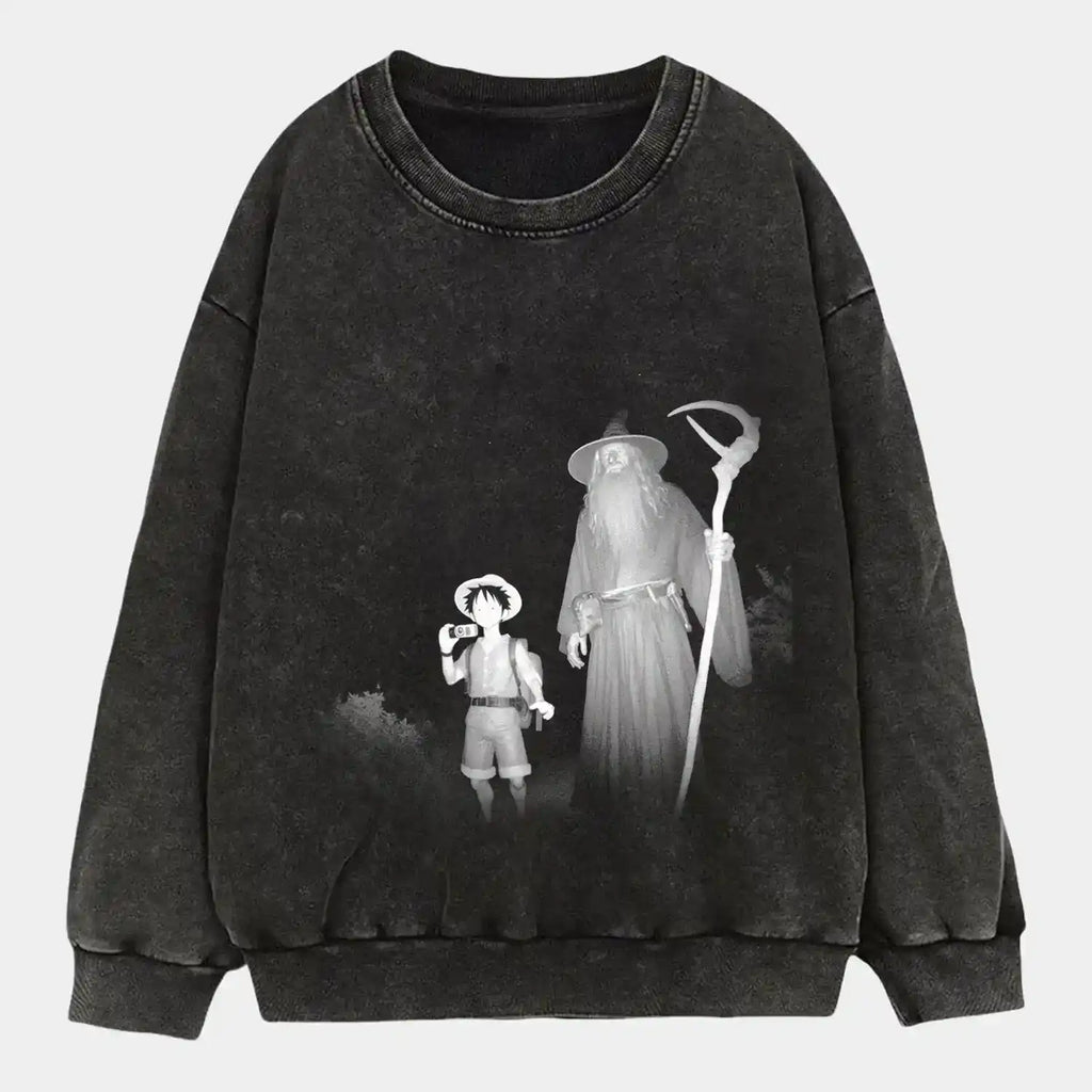 AQCHIC Gando And Luffy Unisex Graphic Heavyweight Cotton Shirt