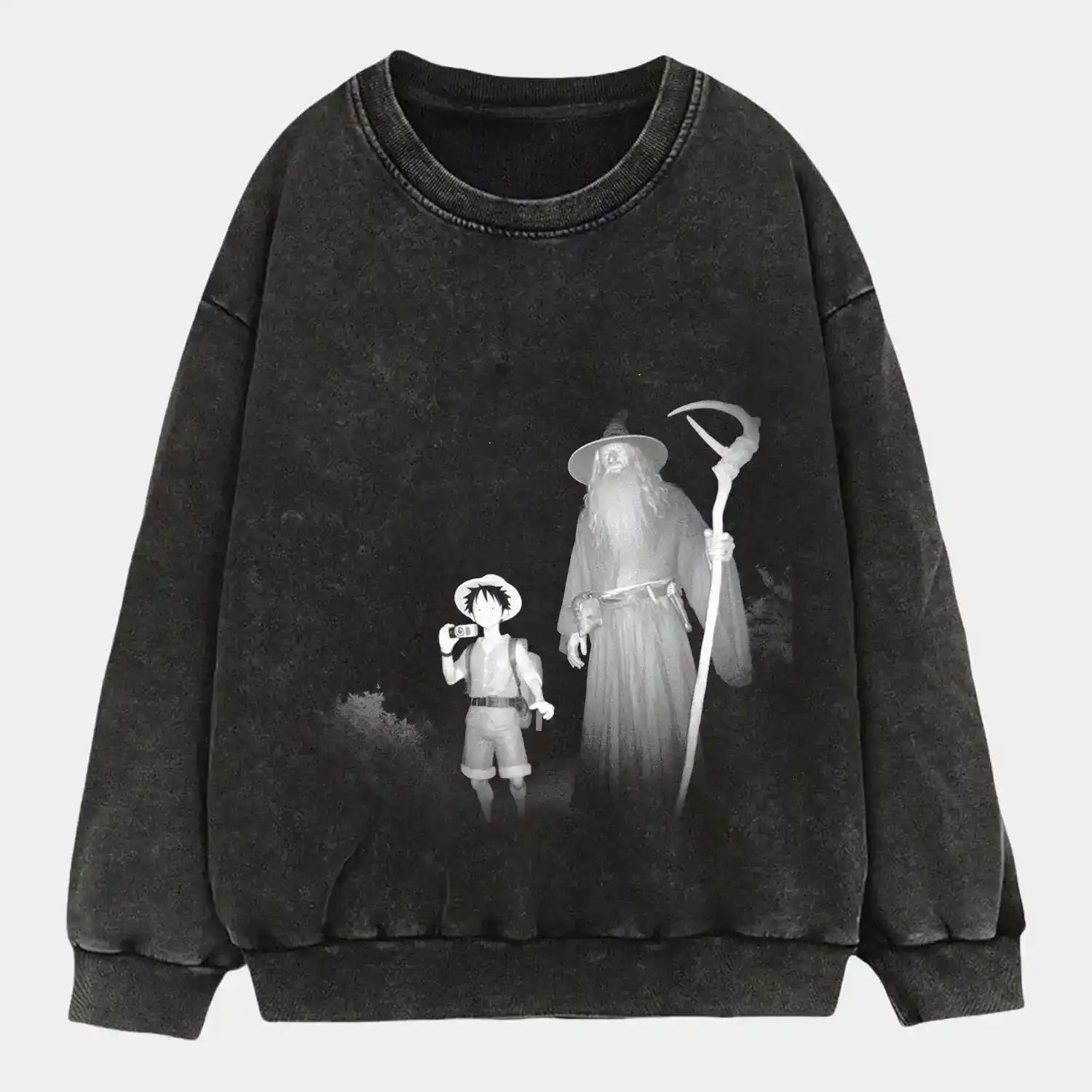 AQCHIC Gando And Luffy Unisex Graphic Heavyweight Cotton Shirt