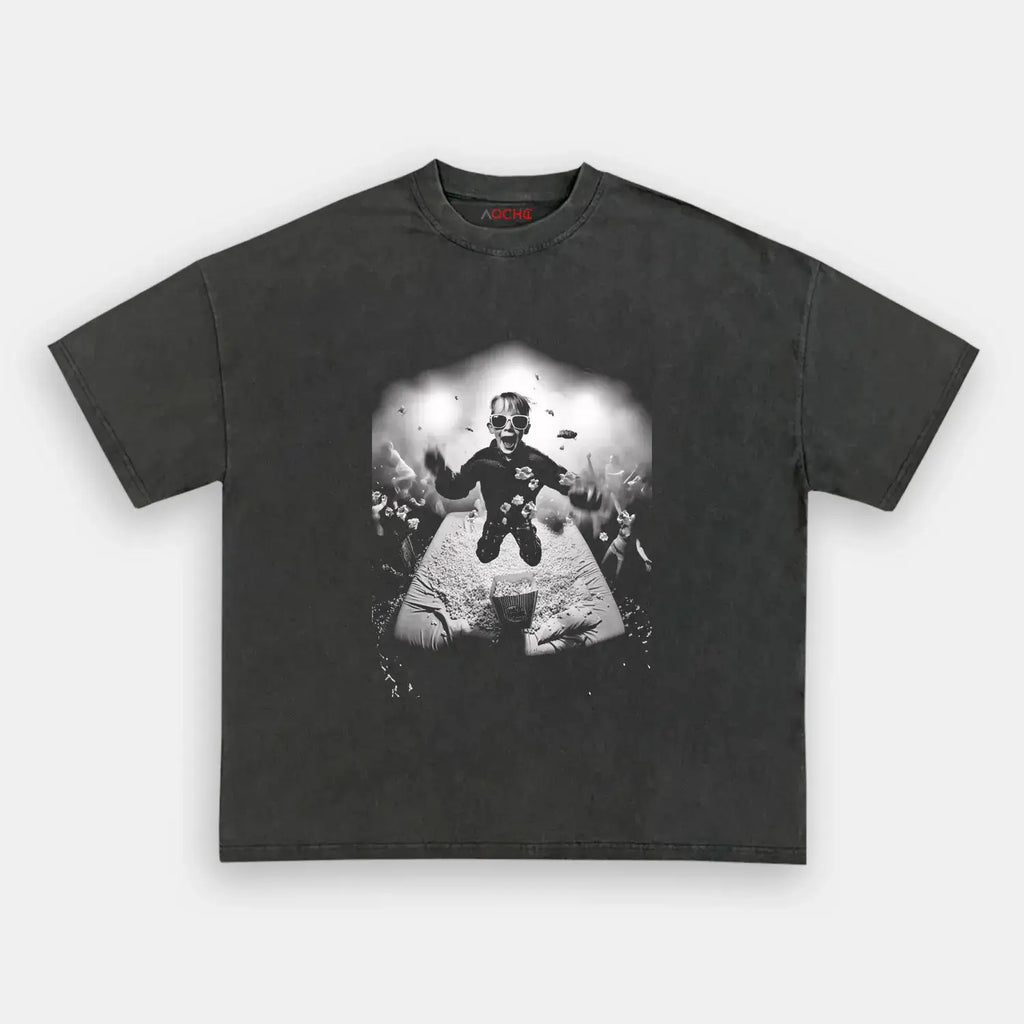 AQCHIC HOME ALONE Unisex Graphic Heavyweight Cotton Shirt