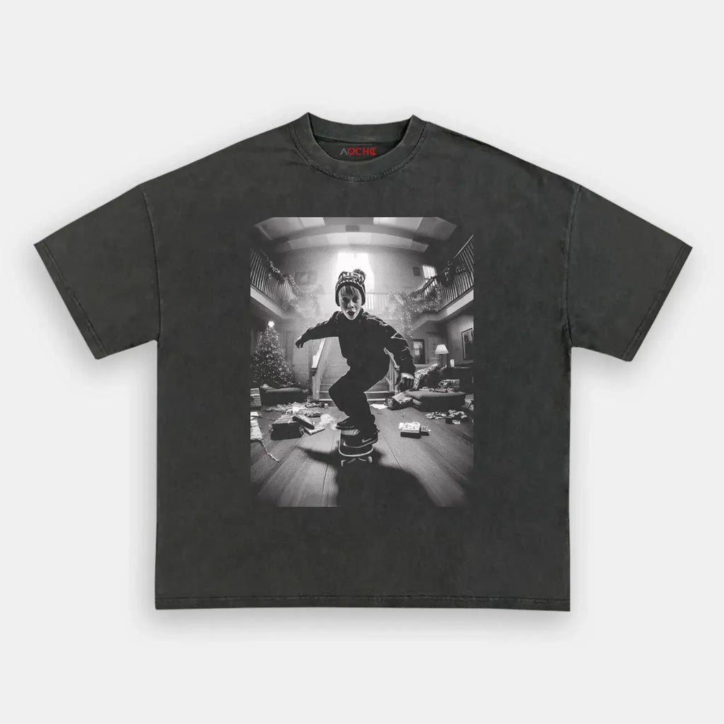 AQCHIC HOME ALONE 5.0 Unisex Graphic Heavyweight Cotton Shirt