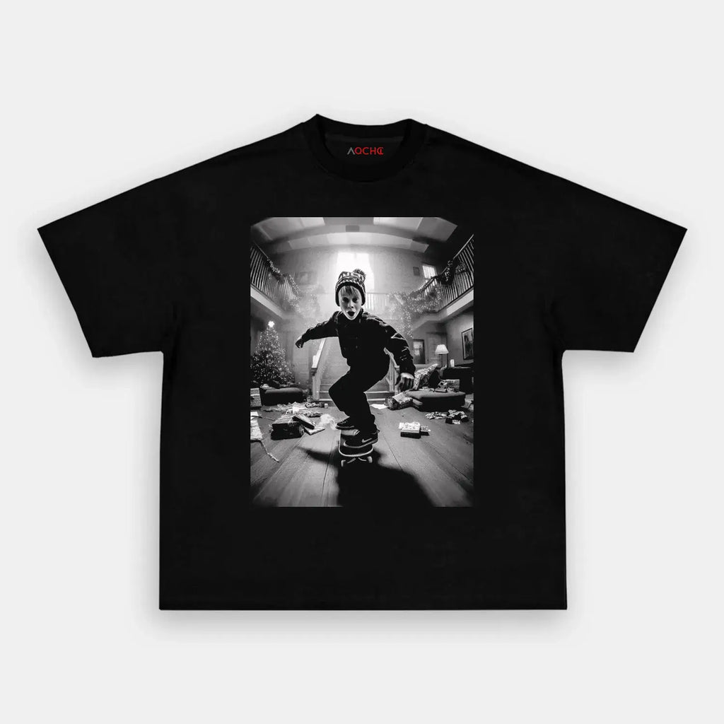 AQCHIC HOME ALONE 5.0 Unisex Graphic Heavyweight Cotton Shirt