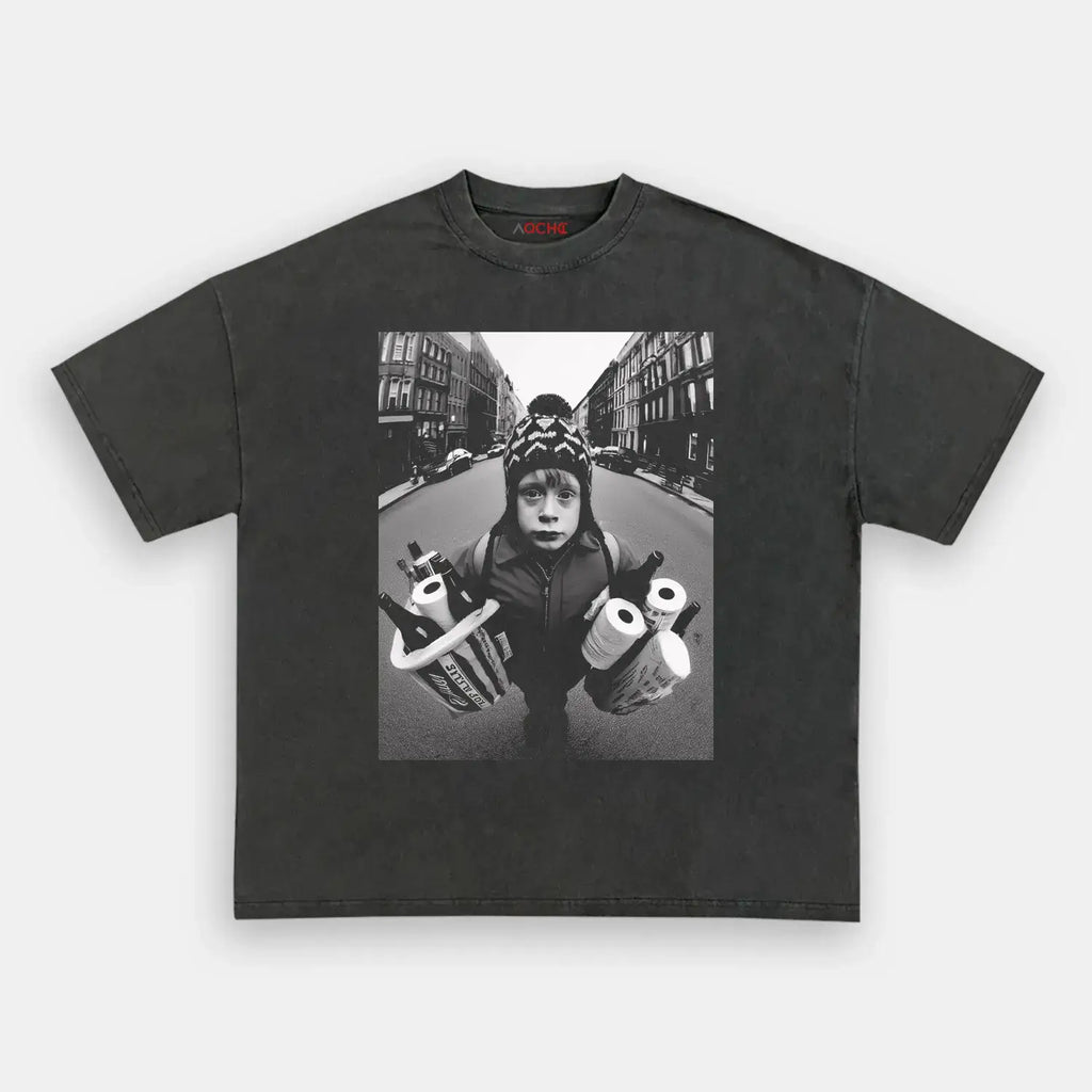 AQCHIC HOME ALONE 8.0 Unisex Graphic Heavyweight Cotton Shirt