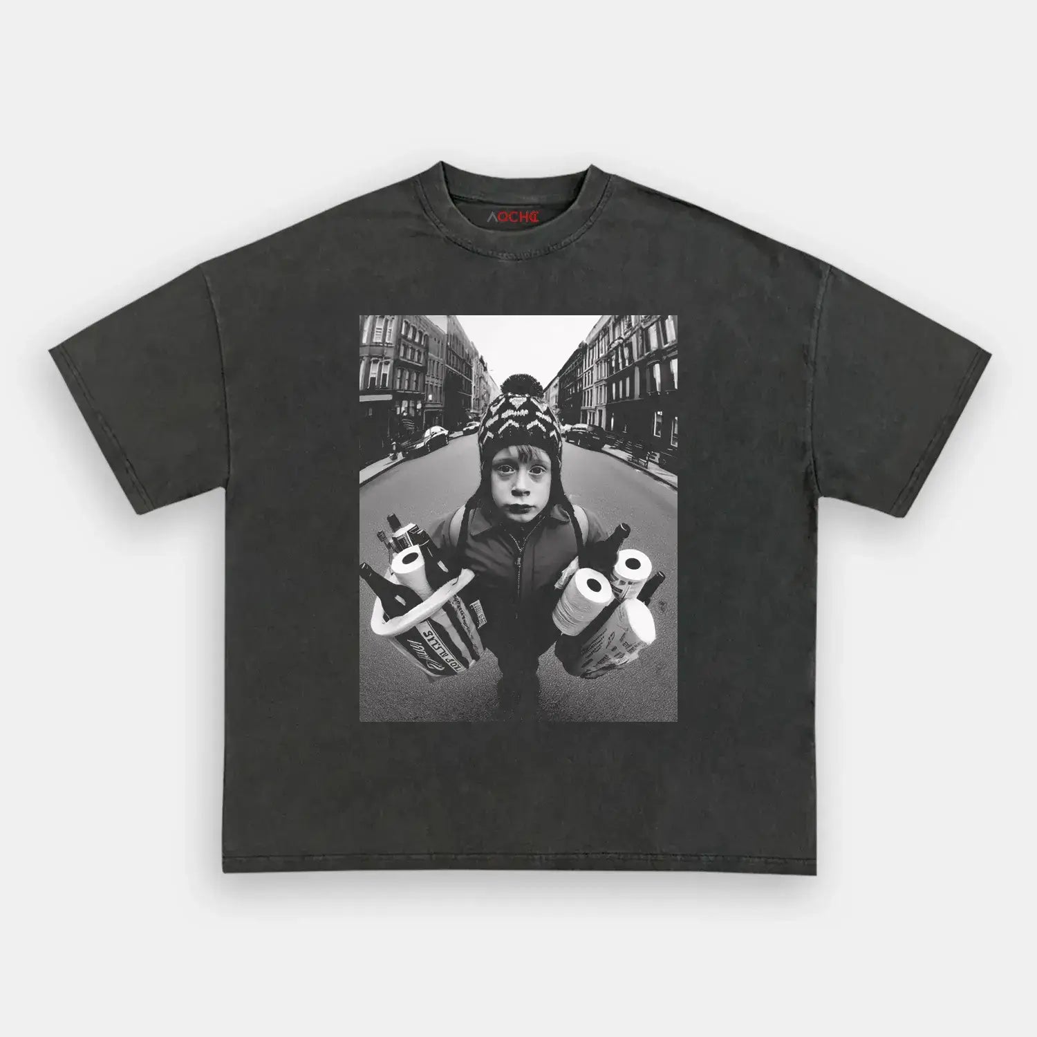 AQCHIC HOME ALONE 8.0 Unisex Graphic Heavyweight Cotton Shirt