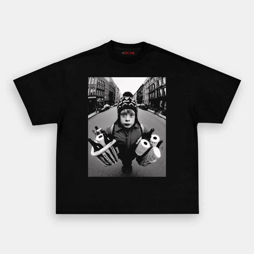 AQCHIC HOME ALONE 8.0 Unisex Graphic Heavyweight Cotton Shirt