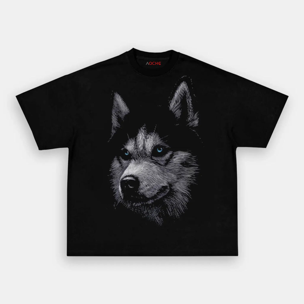 AQCHIC Husky Unisex Graphic Heavyweight Cotton Shirt