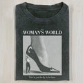 AQCHIC It's A Woman's World Unisex Graphic Heavyweight Cotton Shirt