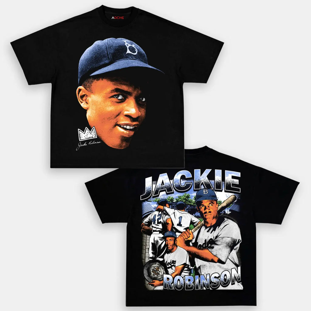 AQCHIC Jackie Robinson Unisex Graphic Heavyweight Cotton Shirt